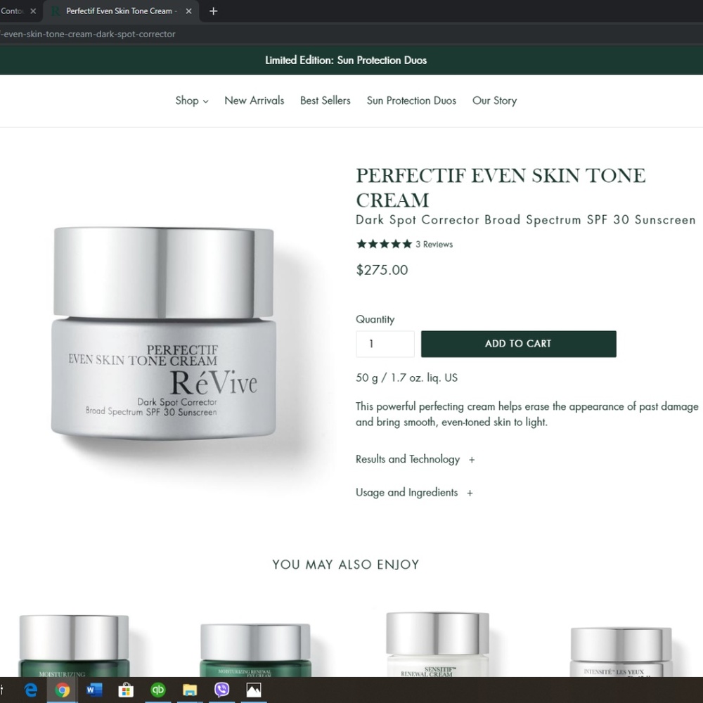 ReVive PERFECTIF EVEN SKIN TONE CREAM